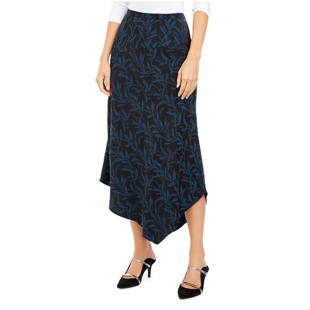 Alfani Printed Asymmetrical Midi Skirt Sz 12 NWT